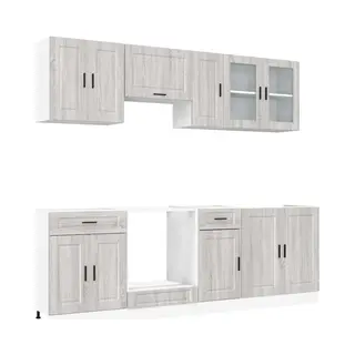 Vidaxl - 8 Piece Kitchen Cabinet Set Kalmar Grey Sonoma Engineered Wood