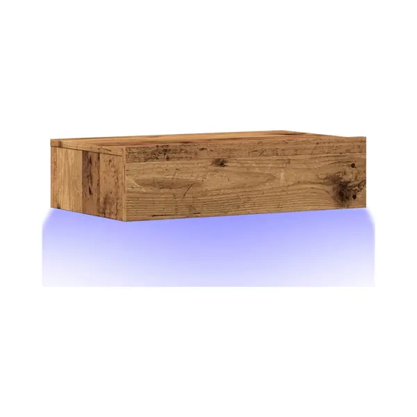 Vidaxl - Tv Cabinet With Led Lights Old Wood 60x35x15.5 Cm thumbnail