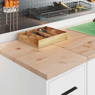 VidaXL Garage Storage Cabinet - White Pine Wood 30x51x85 Cm - Organize Tools & Diy Materials