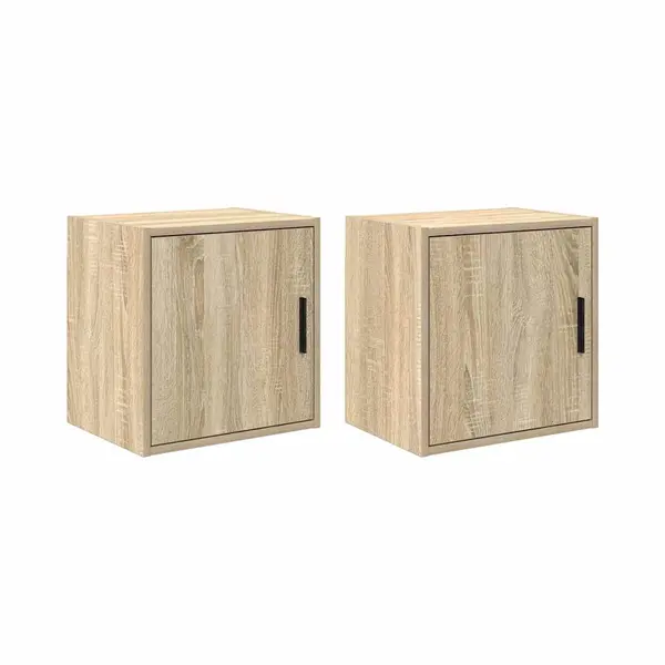 VidaXL Garage Wall Cabinets - Sonoma Oak Engineered Wood - Space Saving Storage For Tools & Accessories - 40x30x41cm - Set Of 2 thumbnail