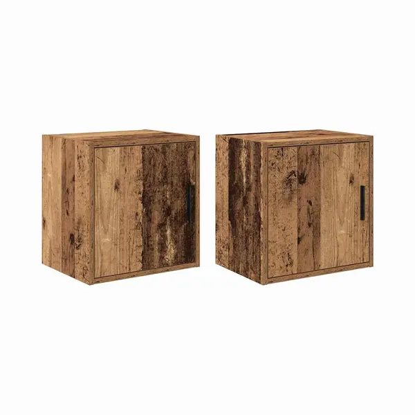 VidaXL Garage Wall Cabinets 2 Pcs - Old Wood Engineered Storage Units For Tools/Accessories - 40x30x41 Cm, Brown - Versatile Garage/Utility Room thumbnail