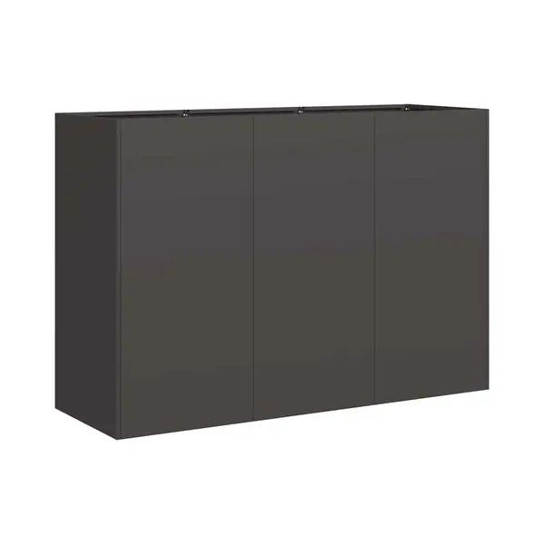 VidaXL Planter Black 120x40x80cm Cold-rolled Steel - Outdoor Plant Box, Garden Pot Stand thumbnail