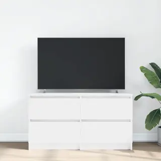 Tv Cabinet White 100x35x54 Cm Engineered Wood Vidaxl