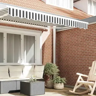 Awning Valance Anthracite And White 2.3 X 0.2 M Canvas Vidaxl