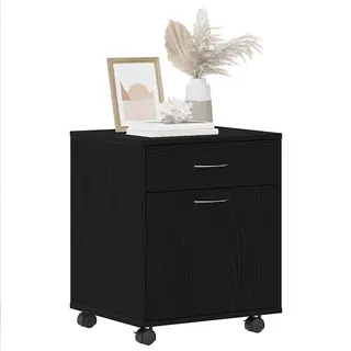 Vidaxl - Rollschrank Schwarz Eiche 45x38x54 Cm Holzwerkstoff