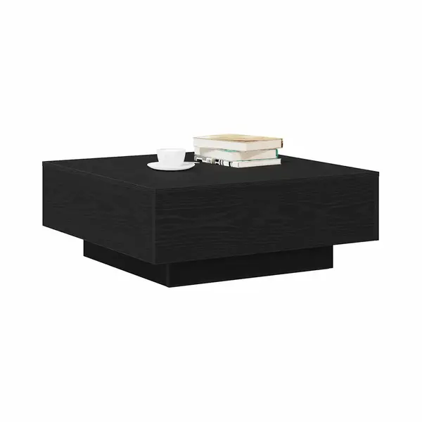 VidaXL Couchtisch Schwarz Eichen-Optik 80 X 80 X 31 Cm, Wohnzimmertisch, Moderner, Langlebiger Kaffee-Tisch, Minimalistisches Design, Funktionale thumbnail