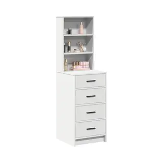 VidaXL Highboard With Drawer White 40 X 41 X 135 Cm Engineered Wood, Dining Room, Contemporary Storage, Rectangular Sideboard Unit, Functional