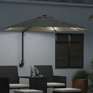 Vidaxl - Gartenparasol Beige, Schwarz 248 X 248 X 148 Cm