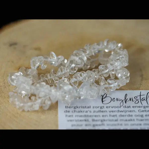 GemsByShy Bergkristal Armband, Chip - Edelstenen - Perfect Cadeau Voor Vrouwen - Inclusief Uitleg - Spiritueel - Clear Quartz - Zuiverheid - Reiniging - thumbnail