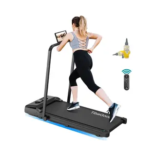 TibaGoods Loopband Voor Thuis - Loopband Inklapbaar - 1-8 Km/h - Wandelband - Hardloopband - Hometrainer - Incl. Tablethoudern- Met 1 Extra Olie