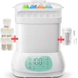 Sweet Sprout 6-in-1 Sterilisator Met Stoomfunctie - Flessen Sterilisator - Babyfles Reiniger - Stoomsterilisator - Flessenwasser - Geschikt Voor 6 Fle