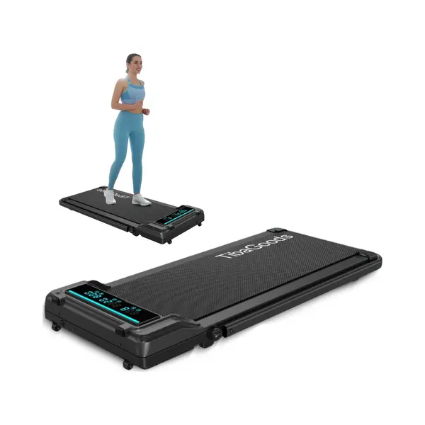 TibaGoods Loopband - 6km/h - Voor Onder Het Bureau - Met Extra Olie - Nieuwe Versie - Tot Maar Liefst 130 Kg thumbnail