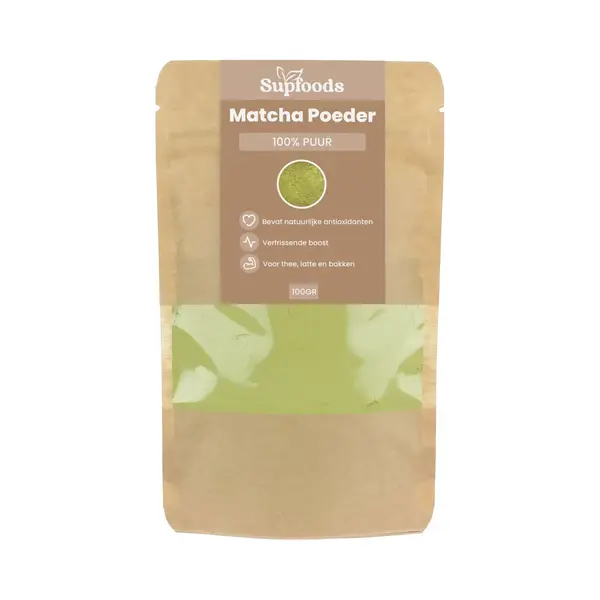 Supfoods Matcha Poeder 100% Puur - 100g - Japanse Matcha Thee - Voor Matcha Latte, Smoothies En Bakken thumbnail