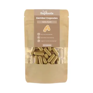 Supfoods Gember Capsules 100% Puur - 60 Capsules - Ideaal Als Aanvulling Op Gemberthee Of Dagelijks Supplement - 500mg Per Capsule