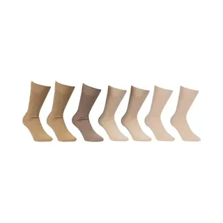 Manouxx 7 Paar | Beige Assortiment | 43-45 | 100% Katoenen Sok | Comfort | Sokken | 100% Katoen | Ademend | Zacht |