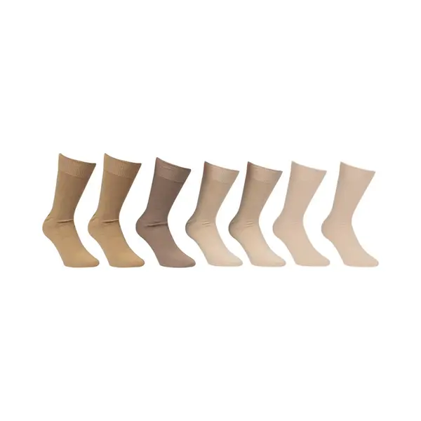 Manouxx 7 Paar | Beige Assortiment | 43-45 | 100% Katoenen Sok | Comfort | Sokken | 100% Katoen | Ademend | Zacht | thumbnail