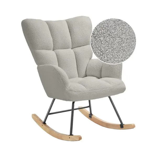 Sittt Schaukelstuhl - Entspannungssessel Für Das Babyzimmer - Sessel - Fütterungsstuhl - Hellgrau thumbnail