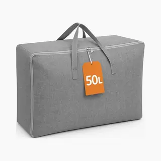 Meubelsvanjoep Opbergzak Organizer - Opbergtas En Organiser Voor Dekbed En Kleding - Opvouwbaar - Grijs 57 X 40 X 22 Cm - Opbergdoos - Opbergbox