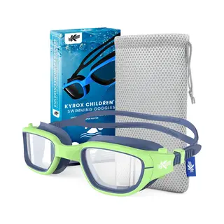 Kyrox Zwembril Kinderen - Duikbril Kinderen - 6-15 Jaar - Inclusief Mesh Bag - Anti-Condens - Uv Bescherming - Groen
