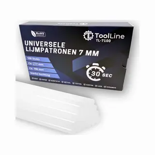 ToolLine® - Lijmpatronen 7 Mm - 100 Stuks - Lijmpistool Vullingen - Glue Stick - Glue Sticks 7 Mm – Lijmpistool - Lijmsticks