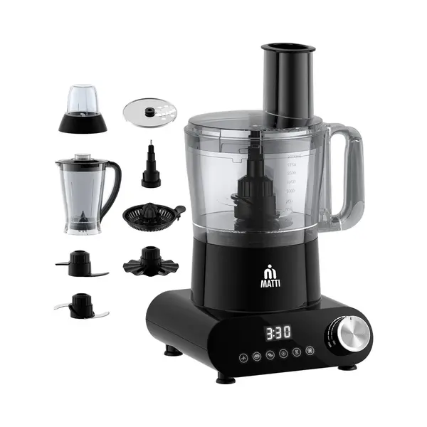 Matti® 5-in-1 - Foodprocessor - Keukenmachine - Multifunctioneel Foodprocessors 1500 Watt | Blender - Hakmolen - Citruspers - IJscrusher thumbnail