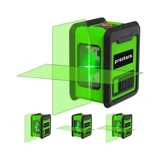 Prestara Kruislijnlaser Met Groen Licht – Zelfnivellerend – Bereik 15m – Uitstekend Zichtbaar – Ideaal Voor Uitlijnen & Waterpas Ophangen