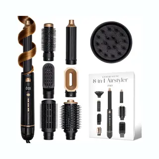 Sansbeauté® 8-in-1 Airstyler Met Diffuser - Multistyler - Föhnborstel Kort Haar - Haarkruller - Haarstyler - Haardroger - Warmteborstel -