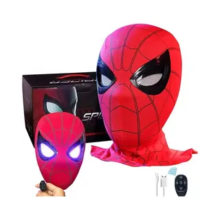 Wigs & More Spiderman Mask Met Bewegende Ogen - Met Lichtgevende Ogen En Inclusief Afstandbediening