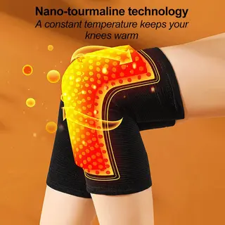 Xl Zelfverwarmende Kniebrace 2 Stuks - Tourmaline Knieondersteuning - Infrarood Kniebeschermers - Warmte Kniebanden - Zwart - Voor 80kg-100kg - Nieuwe