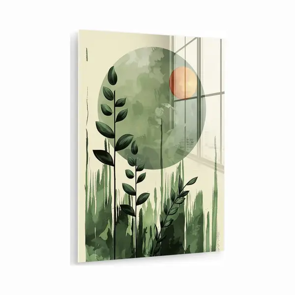 MuchoWow® Glasschilderij 120x160 Cm - Schilderij Acrylglas - Abstract - Natuur - Kunst - Zon - Modern - Foto Op Glas - Muurdecoratie Woonkamer - thumbnail