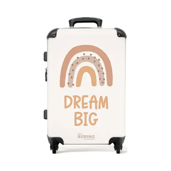 NoBoringSuitcases.com® - Kinderkoffer Meisje - Kindertrolley Meisjes - Regenboog Met De Quote 'Dream Big' - Koffer Kind Groot - Rolkoffer thumbnail