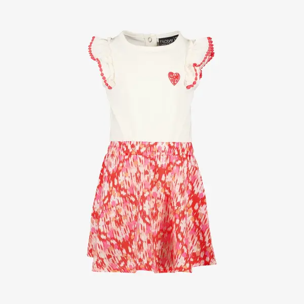 TwoDay Meisjes Jurk Wit Met Roze Print - Maat 92 thumbnail