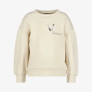 TwoDay Meisjes Sweater Met Tekst En Pailletjes Beige - Maat 110/116
