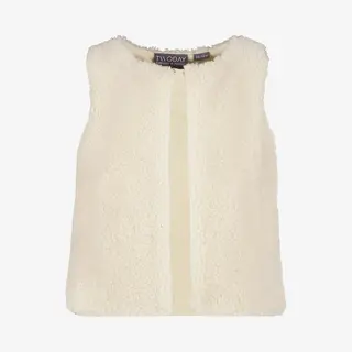 TwoDay Meisjes Teddy Gilet Beige - Maat 110/116
