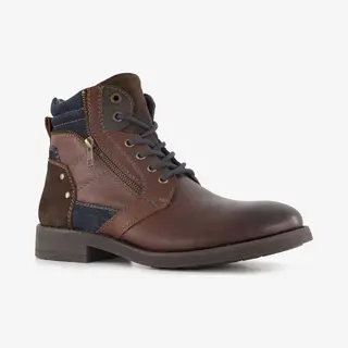 Van Beers Leren Veterboots Bruin Blauw - Maat 42