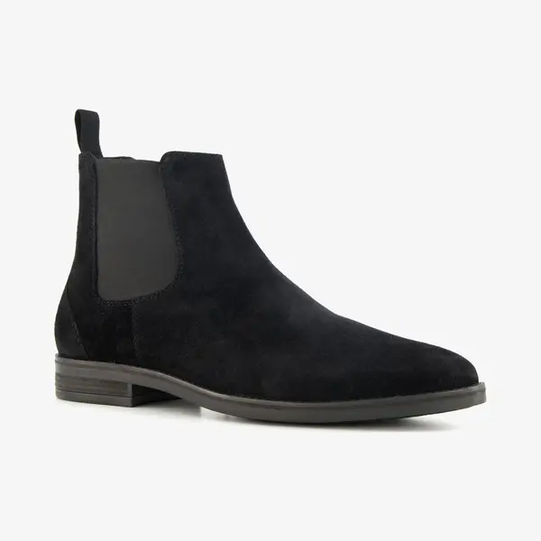 Van Beers Suede Heren Chelsea Boots Zwart - Maat 46 thumbnail