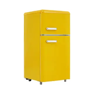 Merax Retro Mini Koelkast – Tafelmodel Koel-vriescombinatie 91 Cm – 72L Inhoud 21L Vriesvak En 51L Koelvak – Energieklasse E – Geel