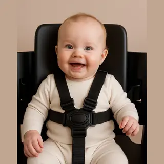 LuukyBB - Kinderstoel Tuigje - Zwart - Verstelbaar Baby Gordel Harness - Buggy Kinderwagen Riem Wipstoel Gordel - 5 Punts Harnass Veiligheidsgordel