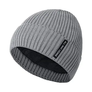 All Way Long Beanie Voor Dames En Heren - Muts - Wintermuts Met Warme & Zachte Binnenvoering - One Size - Grijs