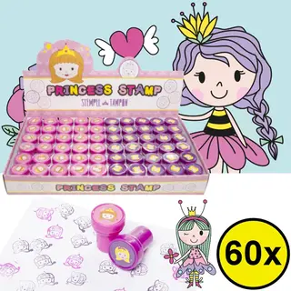 Decopatent 60 Stuks Prinsessen Stempels - Traktatie Uitdeelcadeautjes Voor Kinderen - Speelgoed Traktaties Stempel - Uitdeelcadeaus