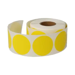 1000 Etiketten Stickers Rond 35 Mm Op Rol Geel - Label Blanco Sticker Gekleurd Sluitzegel - Dappaz
