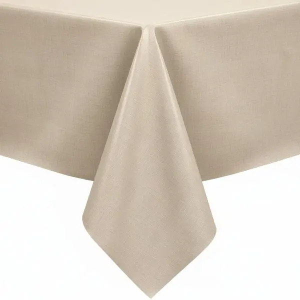 Protecttable - Tafelzeil Linnenlook Ecru 140x330cm - Tafelkleed Afwasbaar - Kunststof thumbnail