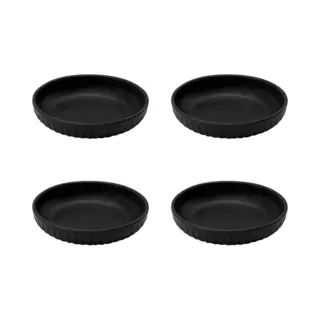 Purepeak Theezakjes Schoteltjes Set 4 Stuks - Sausbakjes - Borrel Schaaltjes - Zwart - Theetip - Aperitiefschaaltjes - Theezakjeshouder