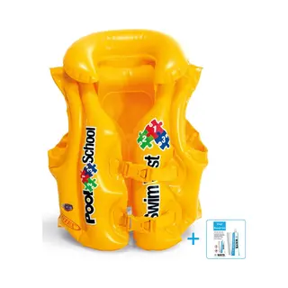 Intex - Zwemvest - Pool School Deluxe Swim Vest - Veilig & Comfortabel - Vanaf 3 Tot 6 Jaar - 50 X 47 Cm Inclusief Reparatiesetje
