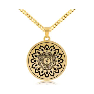 Keel Chakra (Vishuddha) Ketting - Goudkleurig Talisman - Roestvrij Staal - Spiritueel Cadeau - Pax Amare