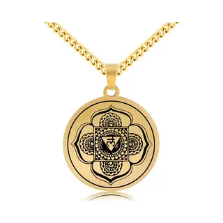 Wortel Chakra (Muladhara) Ketting - Goudkleurig Talisman - Roestvrij Staal - Spiritueel Cadeau - Pax Amare