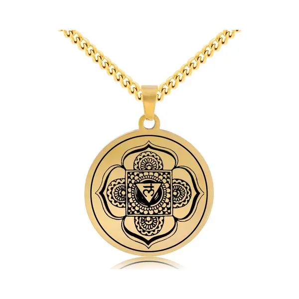 Wortel Chakra (Muladhara) Ketting - Goudkleurig Talisman - Roestvrij Staal - Spiritueel Cadeau - Pax Amare thumbnail