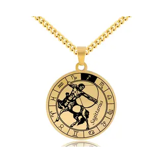 Sterrenbeeld Boogschutter (Sagittarius) Ketting Goudkleurig - Roestvrij Staal Zodiac Talisman - Stainless Steel - 60cm - Pax Amare