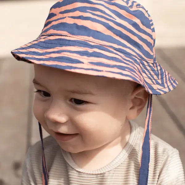 Swim Essentials - Uv Zonnehoed Baby - Blauw/Oranje Zebra - 1-2 Jaar - 12 - 24 Maanden thumbnail