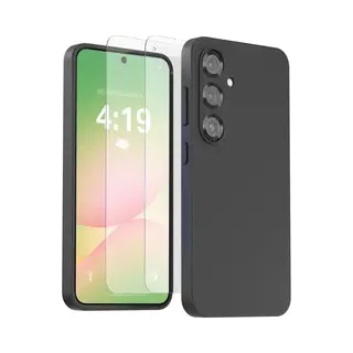 My Case Hoesje Geschikt Voor Samsung A56 Zwart - 2x Screenprotector - Beschermglas Screen Protector- Anti Shock Case